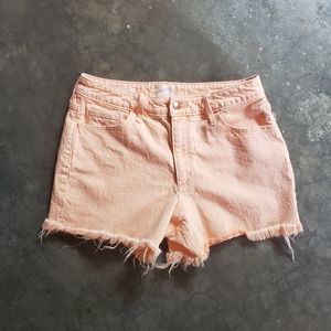 Distressed Vintage Midi Shorts size 10/30 Universal Thread Melon Orange Coral